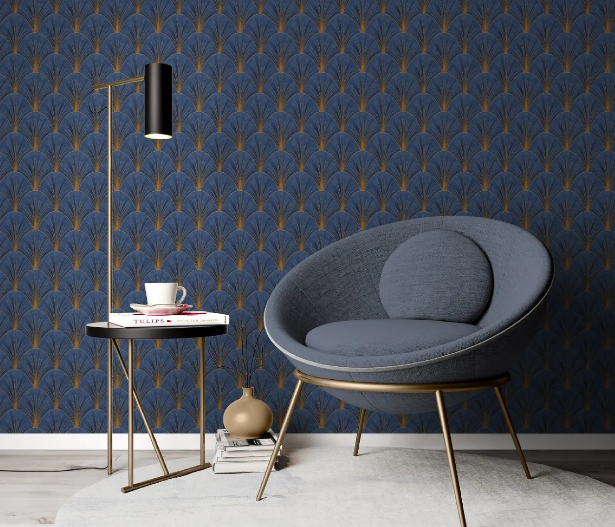 Chic e charm - Carta da parato con damasco in vari colori per ambienti eleganti