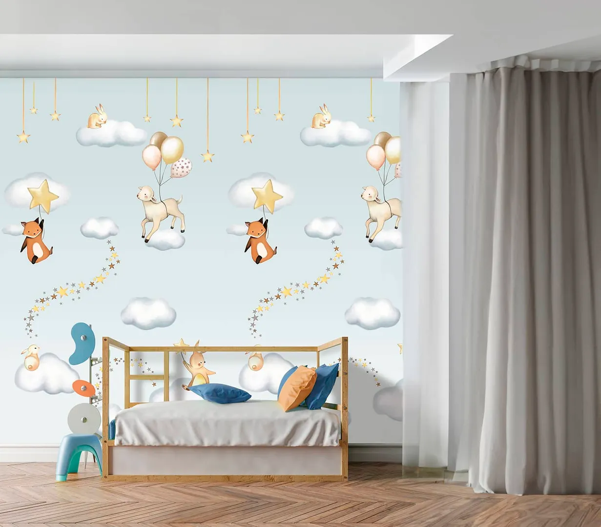 Wonderwall vol1 -  Pannello in carta da parato bambini, dimensioni L188cm x H300cm ripetibile