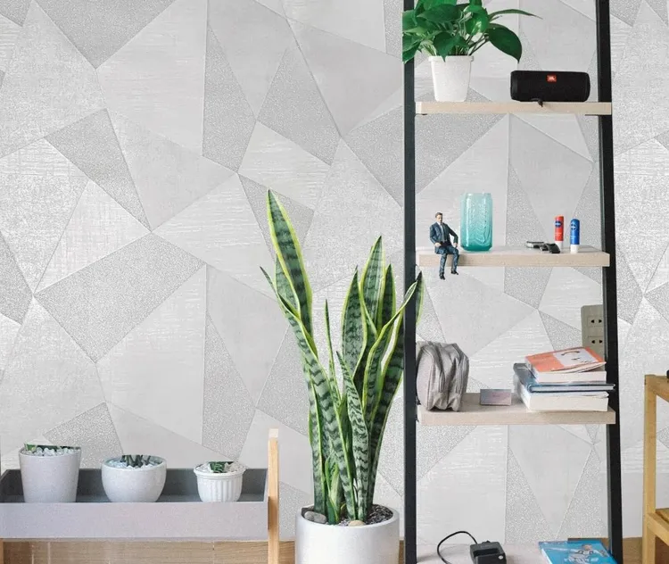 Outlet Savana - Carta da parato in stock brillantinato geometrico. Pz 6