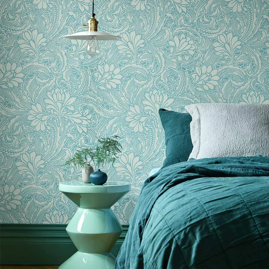 Decorative papers - Carta da parato floreale  varie colorazioni su tnt