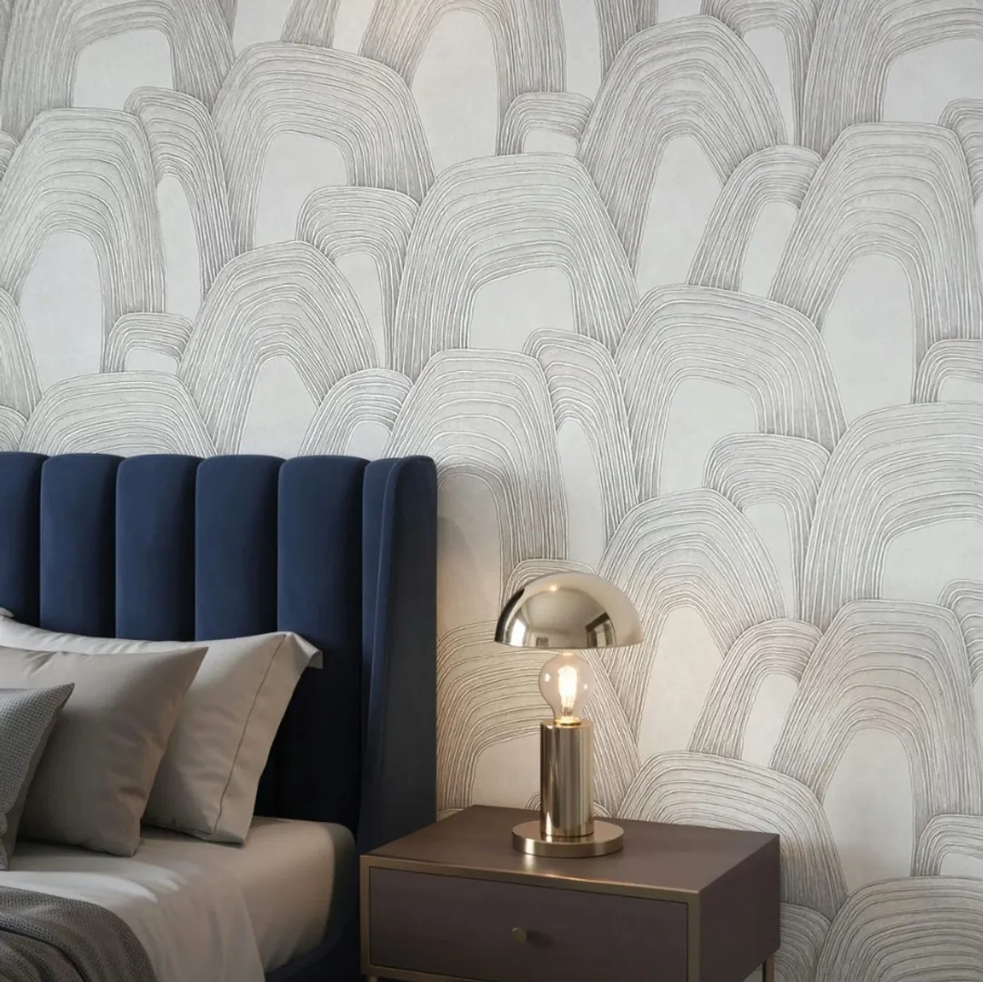 Enjoy - Carta da parato con disegno astratto in rilievo lavabile