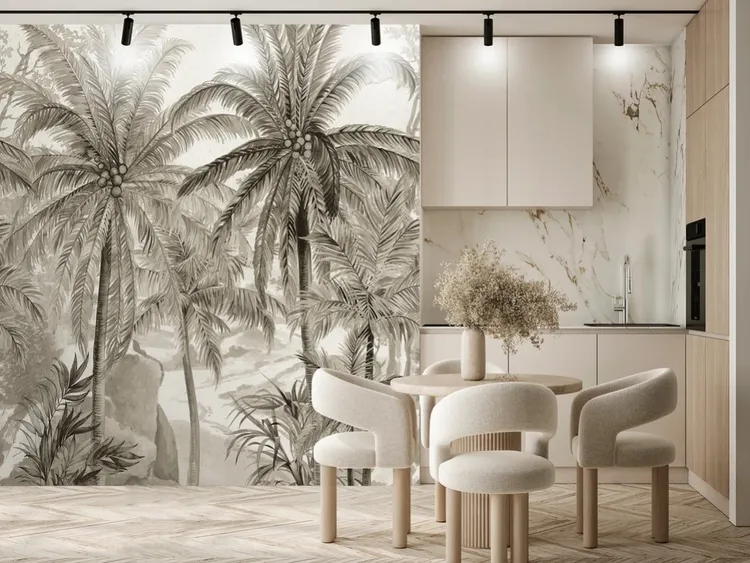 Feature Walls - Parati tropicali alberi di cocco. Disegno ripetibile dim. H2.80m x L2.12m