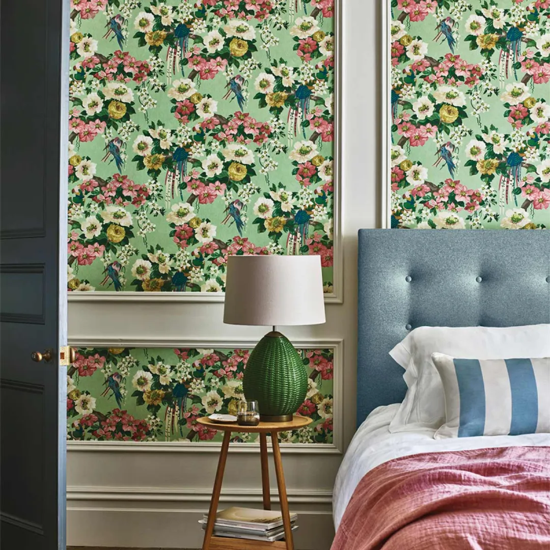 Decorative papers - Carta da parato floreale  varie colorazioni su tnt