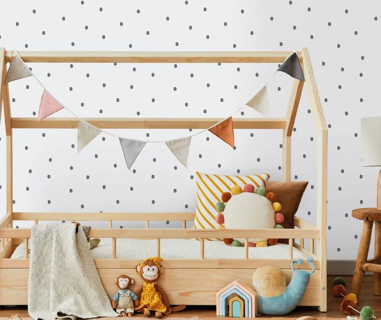 Enzo -  Carta da parato disegno pois in varie colorazioni, camere bambini