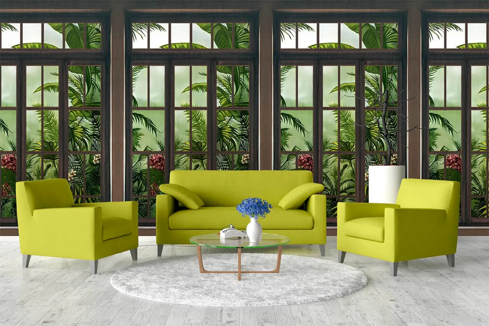 Wonderwall vol1 -  Pannello in carta da parato tropicale, dimensioni L188cm x H300cm ripetibile