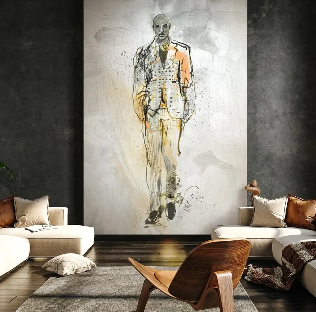 Papis Loveday -  Carta da parato  Marburg stampa astratta. Altezza 2.70m x Lunghezza 1.98m
