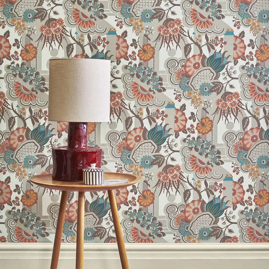 Decorative papers - Carta da parato floreale  varie colorazioni su tnt