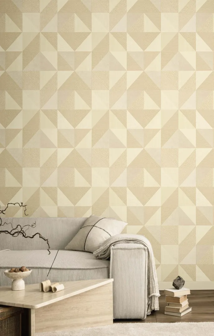 Vitalis -  Carta da parato  Cristiana Masi stampa geometrica in rilievo vari colori effetto tessuto