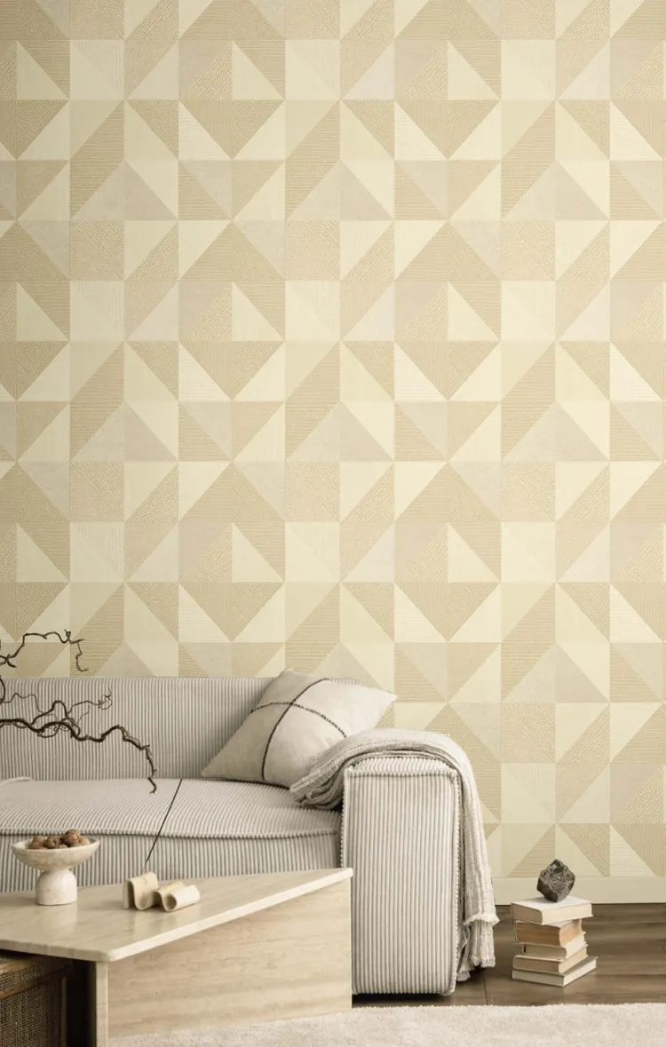 Vitalis -  Carta da parato  Cristiana Masi stampa geometrica in rilievo vari colori effetto tessuto