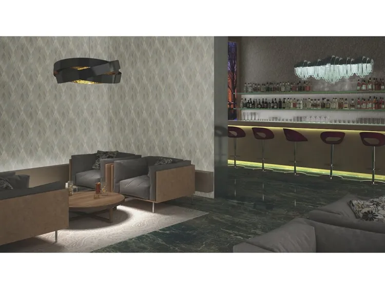 Alchimia - Parato geometrico in rilievo per ambienti moderni in vari colori