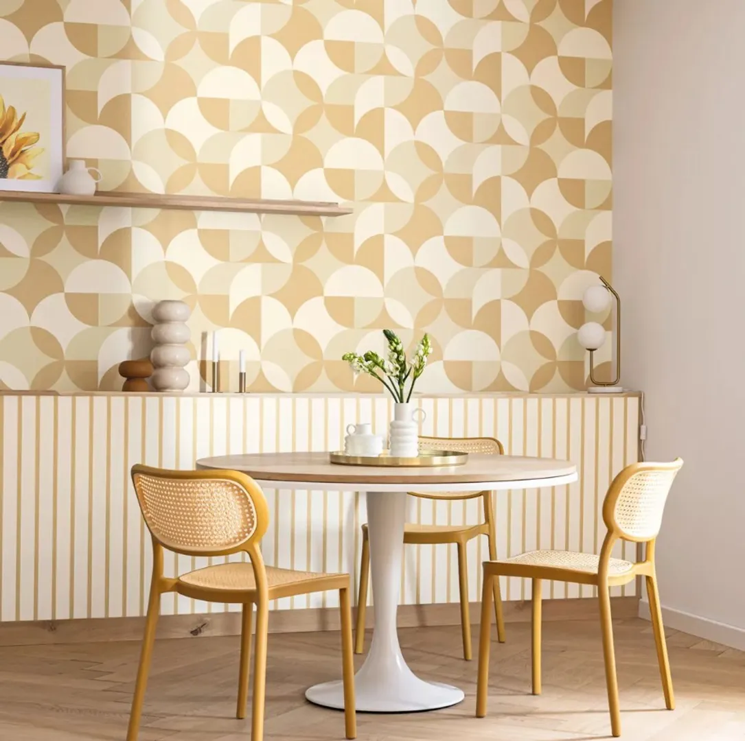 Twist -  Parato geometrico in vari colori su supporto effetto tessuto in lieve rilievo